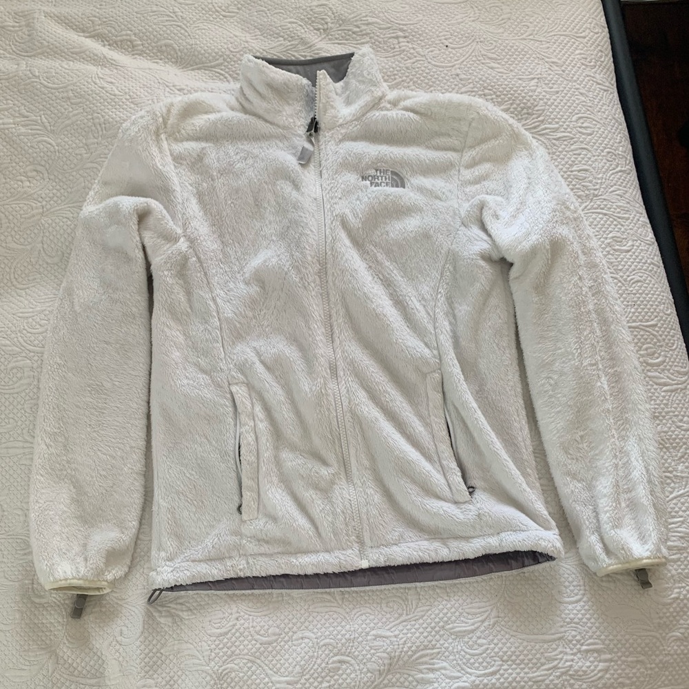 North Face White Fluffy Jacket